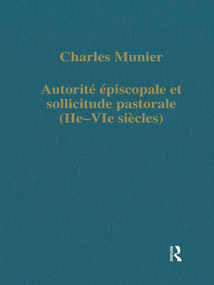 cover image of Autorité épiscopale et sollicitude pastorale (IIe-VIe siécles)
